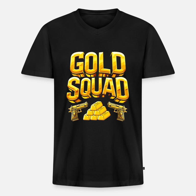 Goldschmied Kader - Männer Premium Bio T-Shirt mit V-Ausschnitt - Schwarz