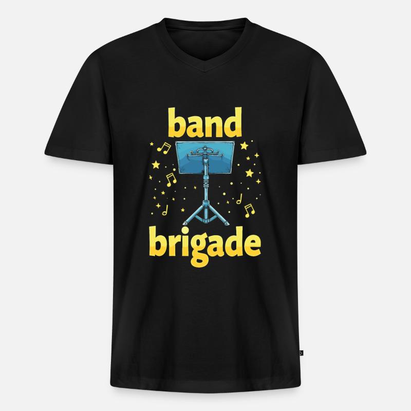 Banddirektor Team - Männer Premium Bio T-Shirt mit V-Ausschnitt - Schwarz