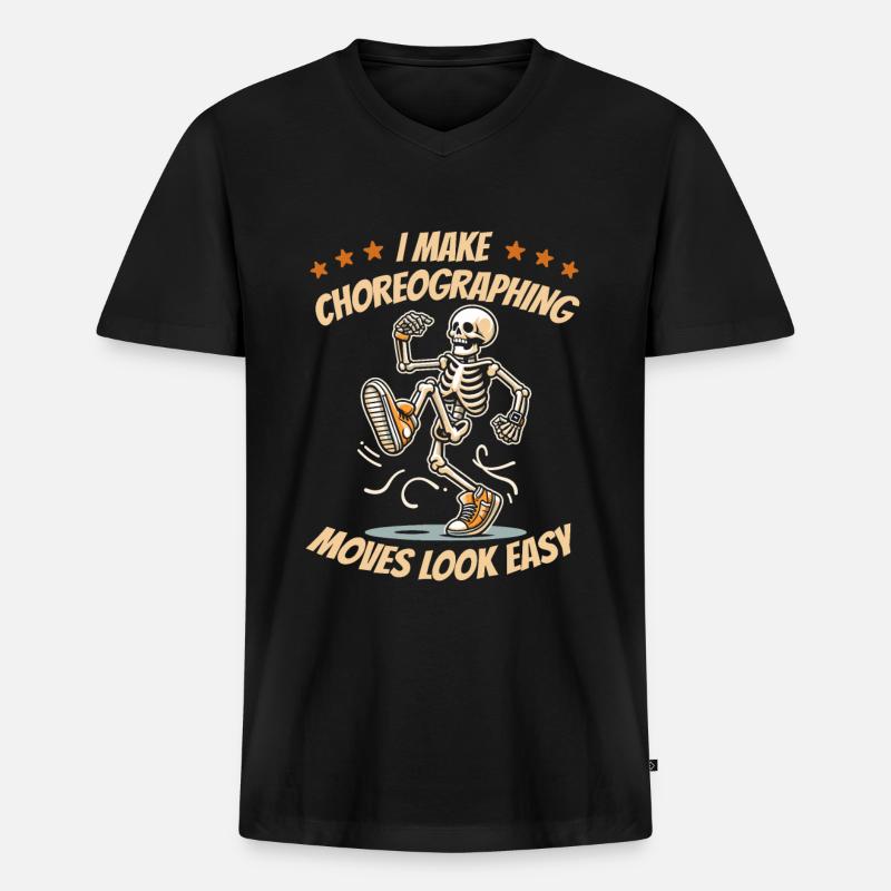 Choreograph - Männer Premium Bio T-Shirt mit V-Ausschnitt - Schwarz