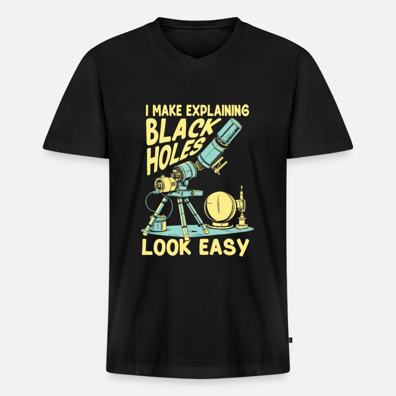 Astrophysiker - Männer Premium Bio T-Shirt mit V-Ausschnitt - Schwarz