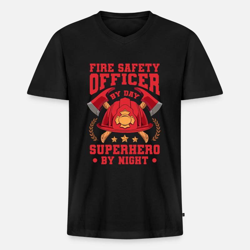 Brandschutzbeauftragter - Männer Premium Bio T-Shirt mit V-Ausschnitt - Schwarz