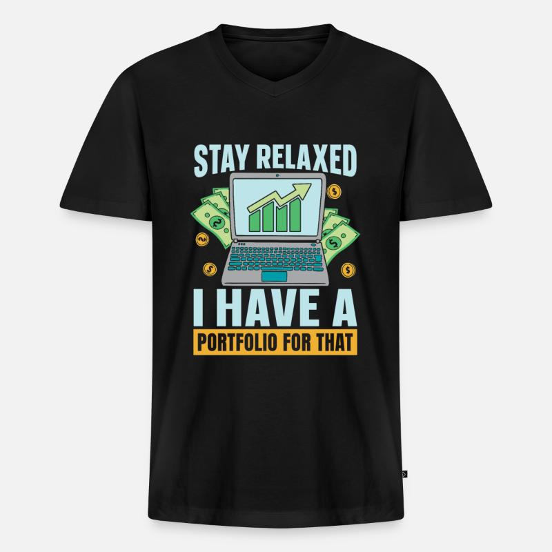 Finanzberater - Männer Premium Bio T-Shirt mit V-Ausschnitt - Schwarz