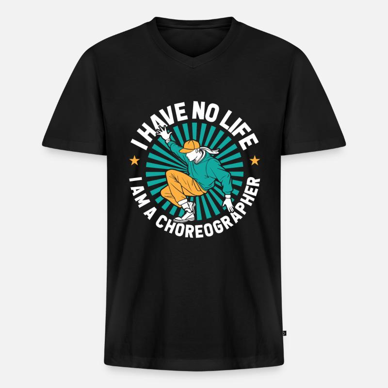 Choreograph - Männer Premium Bio T-Shirt mit V-Ausschnitt - Schwarz