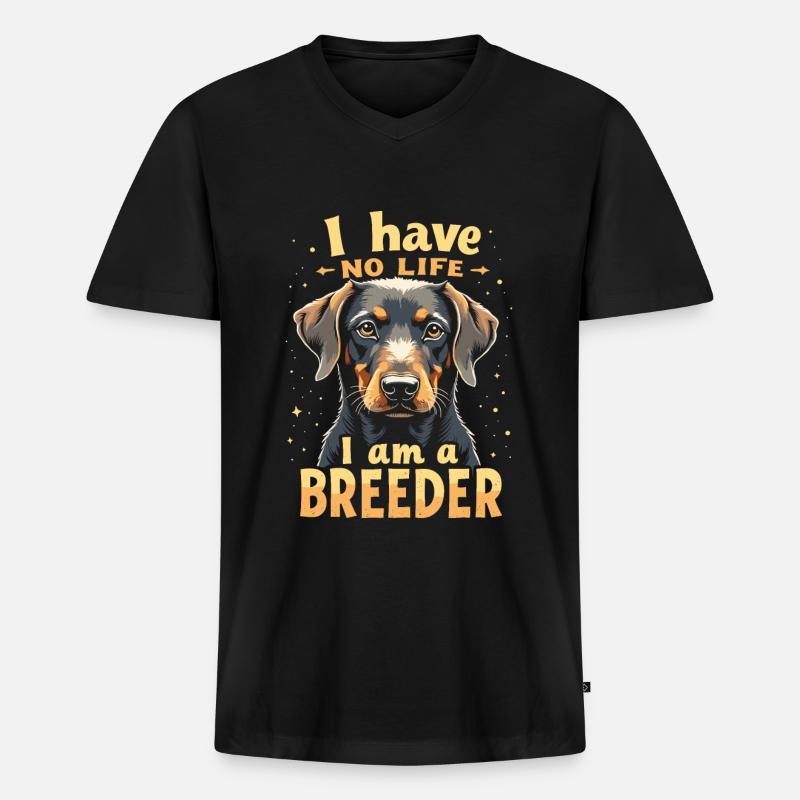 Züchter - Männer Premium Bio T-Shirt mit V-Ausschnitt - Schwarz