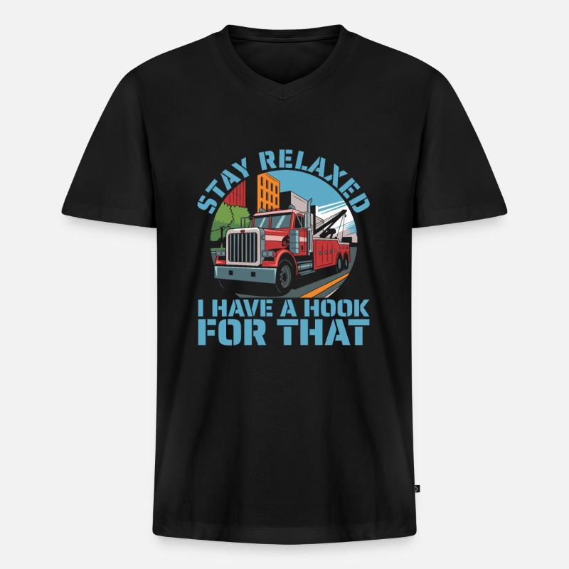 Abschleppdienst Abschlepper - Männer Premium Bio T-Shirt mit V-Ausschnitt - Schwarz