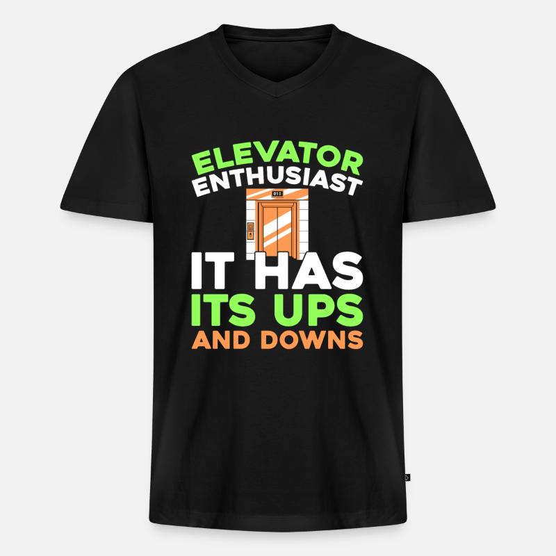 Elevator Elevator - Men's Premium Organic T-shirt with V-neck - black