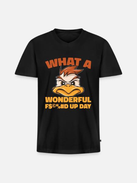 Duck Fucked Up Day - Men's Premium Organic T-shirt with V-neck - black