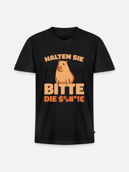 Capybara Wasserschwein - Men's Premium Organic T-shirt with V-neck - black