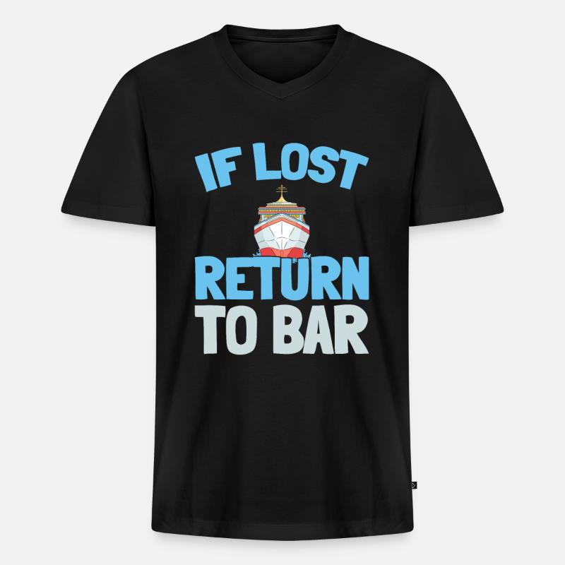 Kreuzfahrt - Männer Premium Bio T-Shirt mit V-Ausschnitt - Schwarz