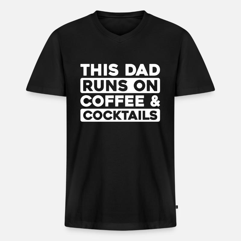 Barkeeper Bartender Kaffee Father Dad - Männer Premium Bio T-Shirt mit V-Ausschnitt - Schwarz