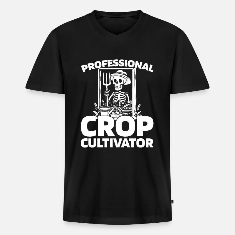 Bauer Landwirt - Männer Premium Bio T-Shirt mit V-Ausschnitt - Schwarz