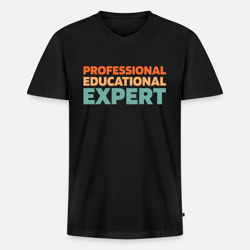Pädagoge - Männer Premium Bio T-Shirt mit V-Ausschnitt - Schwarz