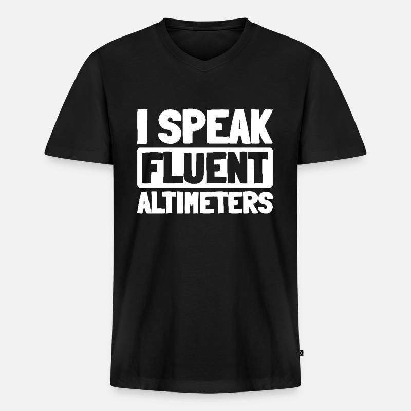 Flugingenieur - Männer Premium Bio T-Shirt mit V-Ausschnitt - Schwarz