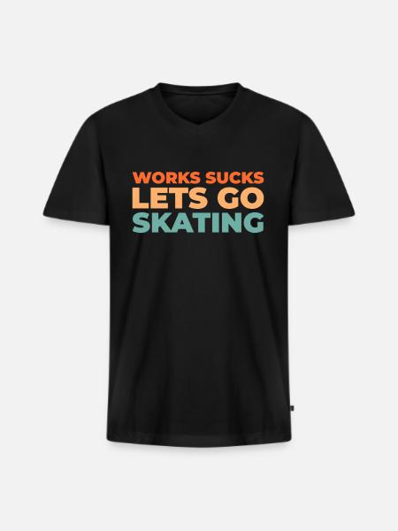 Figure skating figure skater - Men's Premium Organic T-shirt with V-neck - black