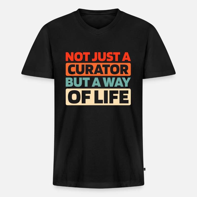 Kurator - Männer Premium Bio T-Shirt mit V-Ausschnitt - Schwarz