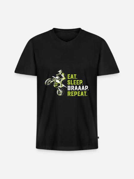 Eat Sleep Braap Repeat - Men's Premium Organic T-shirt with V-neck - black