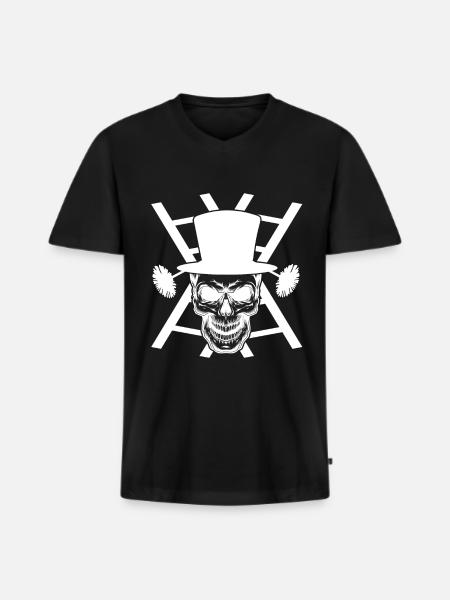 Hart hardener Schonsteinfeger skull gift - Men's Premium Organic T-shirt with V-neck - black