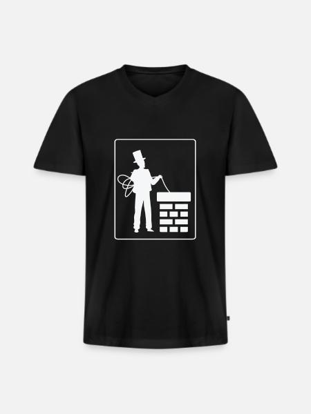 Schonsteinfeger chimney sweeper gift idea - Men's Premium Organic T-shirt with V-neck - black