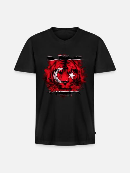 Aceh - Men's Premium Organic T-shirt with V-neck - black