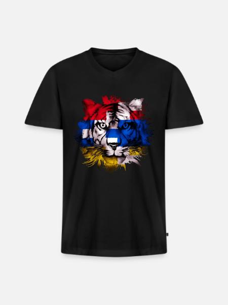 Artsakh - Men's Premium Organic T-shirt with V-neck - black