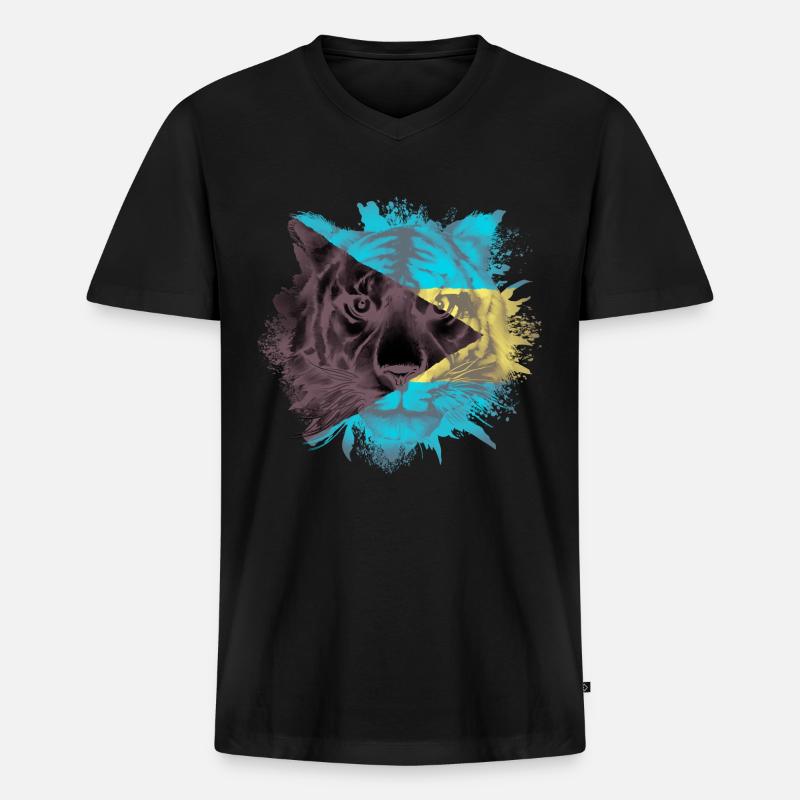 Bahamas - Männer Premium Bio T-Shirt mit V-Ausschnitt - Schwarz