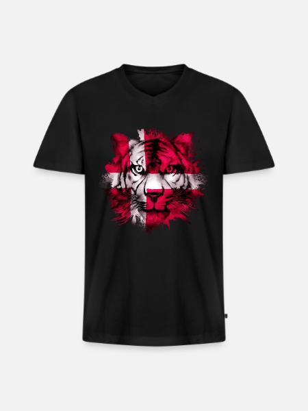 Denmark - Men's Premium Organic T-shirt with V-neck - black