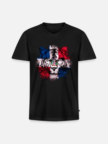 Dominican Republic - Men's Premium Organic T-shirt with V-neck - black