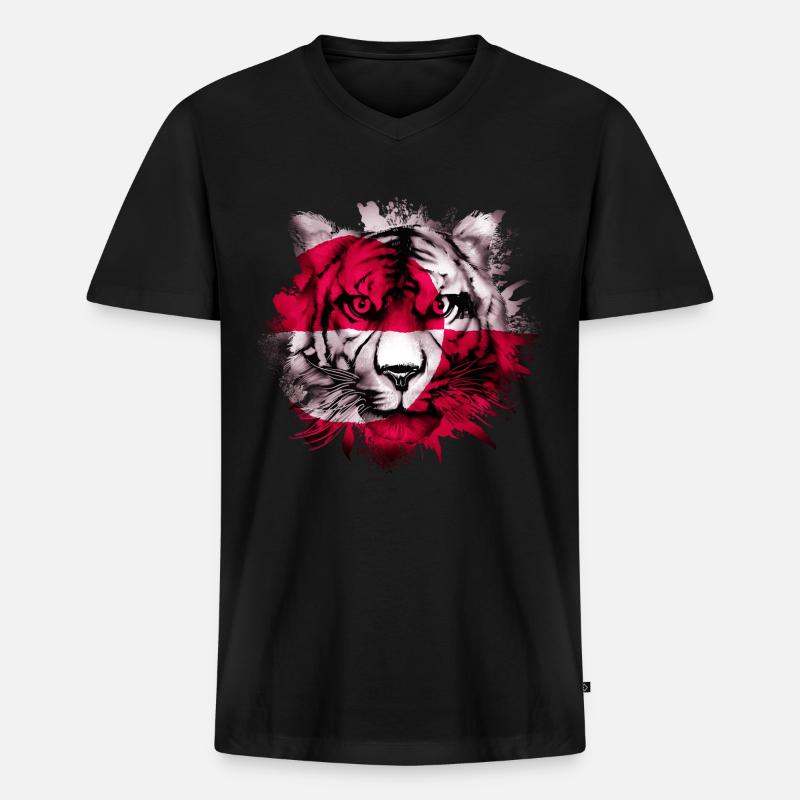 Grönland - Männer Premium Bio T-Shirt mit V-Ausschnitt - Schwarz