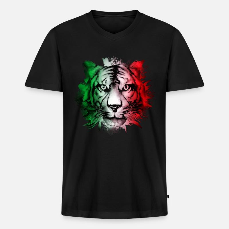 Italien - Männer Premium Bio T-Shirt mit V-Ausschnitt - Schwarz