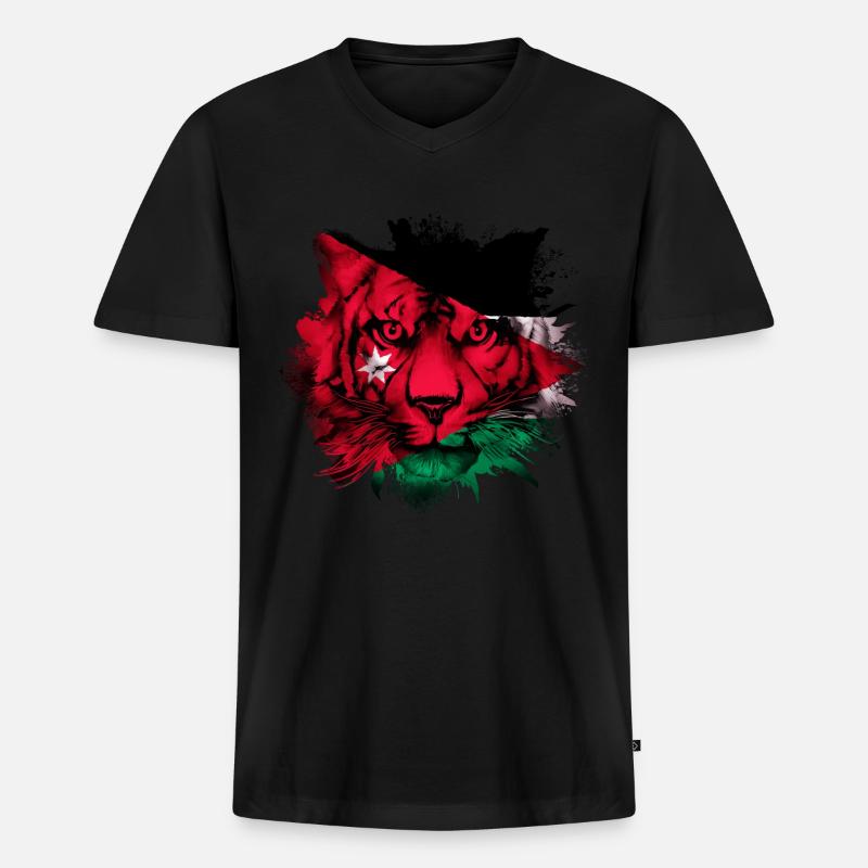 Jordanien - Männer Premium Bio T-Shirt mit V-Ausschnitt - Schwarz