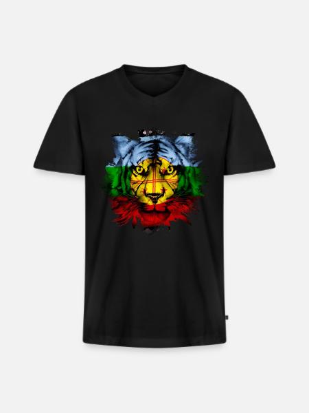 Mapuche - Men's Premium Organic T-shirt with V-neck - black