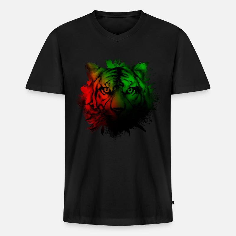 Martinique - Männer Premium Bio T-Shirt mit V-Ausschnitt - Schwarz