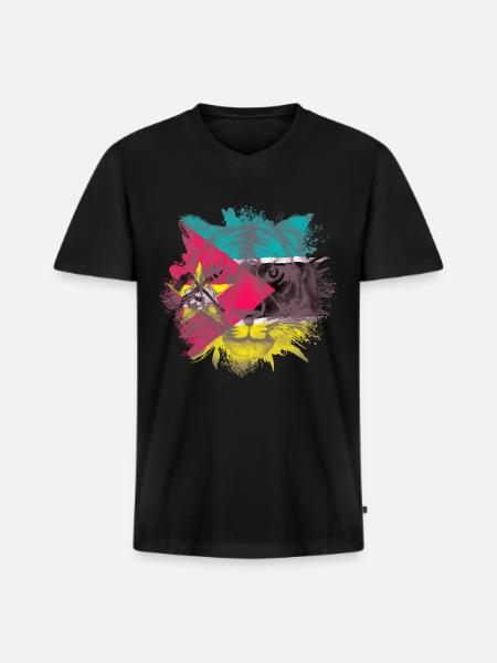 Mozambique - Men's Premium Organic T-shirt with V-neck - black