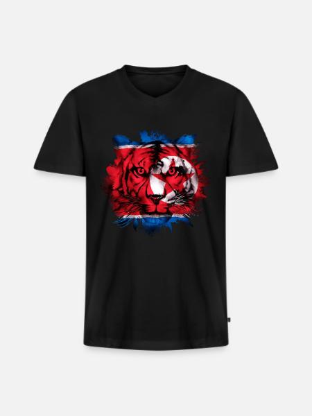 North Korea - Men's Premium Organic T-shirt with V-neck - black