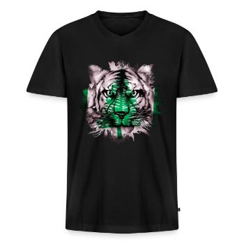Norfolk Island - Men's Premium Organic T-shirt with V-neck - black - Front - Nico (187cm)