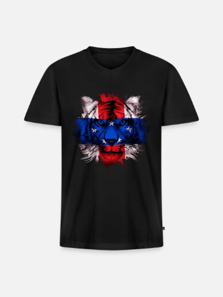 Netherlands Antilles - Men's Premium Organic T-shirt with V-neck - black