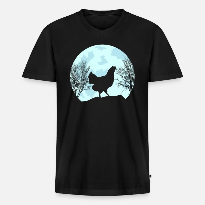 Huhn Hühner - Männer Premium Bio T-Shirt mit V-Ausschnitt - Schwarz