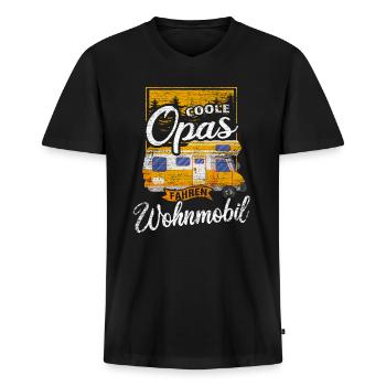 Cooler Opa Wohnmobil Camper Geschenk - Männer Premium Bio T-Shirt mit V-Ausschnitt - Schwarz - Vorne - Nico (187cm)