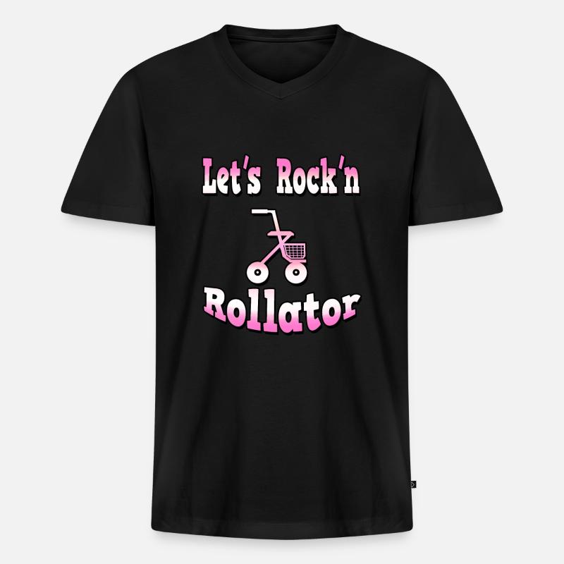 rollator - Männer Premium Bio T-Shirt mit V-Ausschnitt - Schwarz