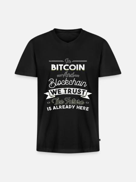 IN BITCOIN WE TRUST - Men's Premium Organic T-shirt with V-neck - black