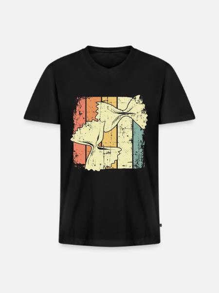 Cooking pasta - Men's Premium Organic T-shirt with V-neck - black