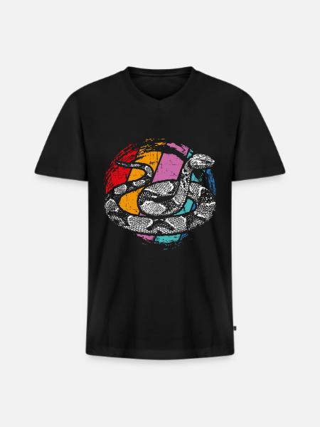 Reptile snake - Men's Premium Organic T-shirt with V-neck - black