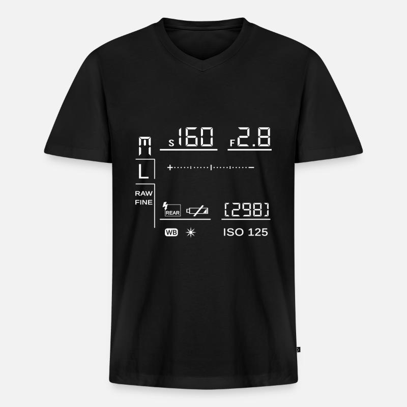 Fotograf, Kamera , Display - Männer Premium Bio T-Shirt mit V-Ausschnitt - Schwarz