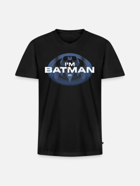 The Flash I'm Batman Blue Logo - Men's Premium Organic T-shirt with V-neck - black