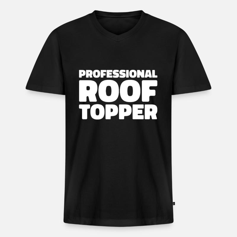Dachdecker - Männer Premium Bio T-Shirt mit V-Ausschnitt - Schwarz
