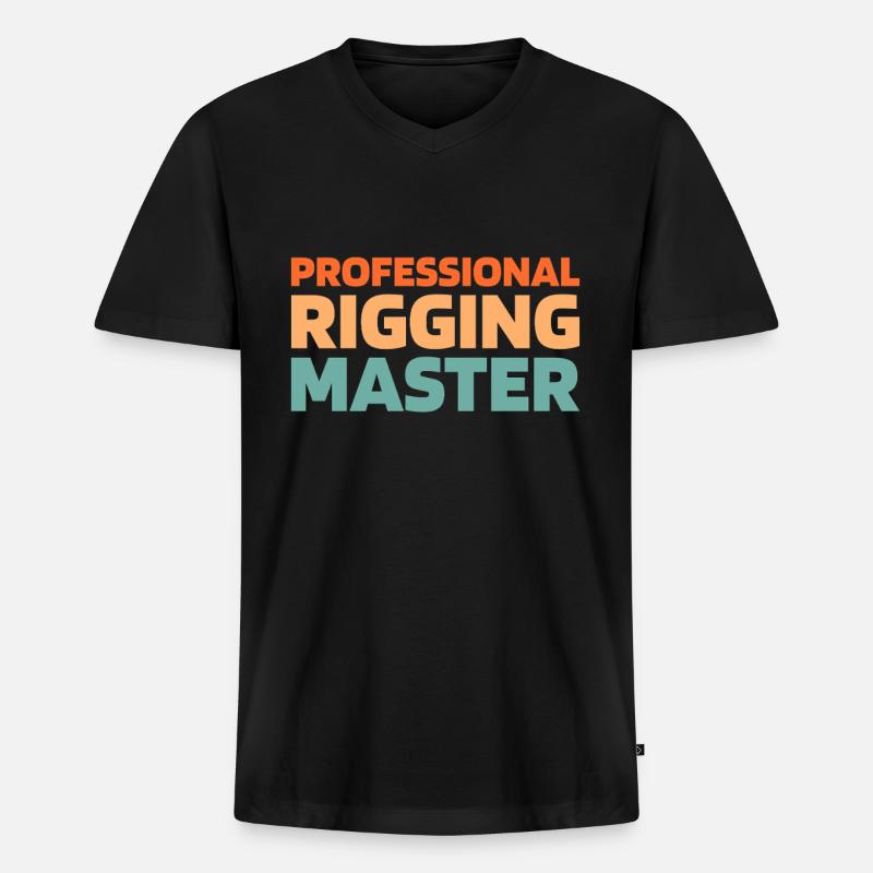 Rigger - Männer Premium Bio T-Shirt mit V-Ausschnitt - Schwarz