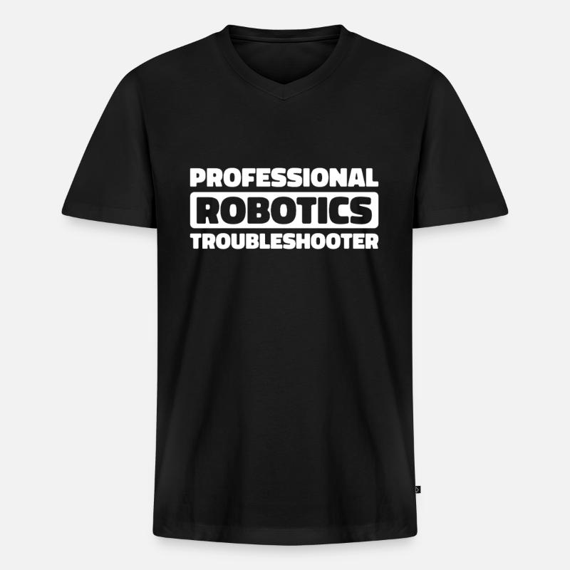 Robotiktechniker - Männer Premium Bio T-Shirt mit V-Ausschnitt - Schwarz