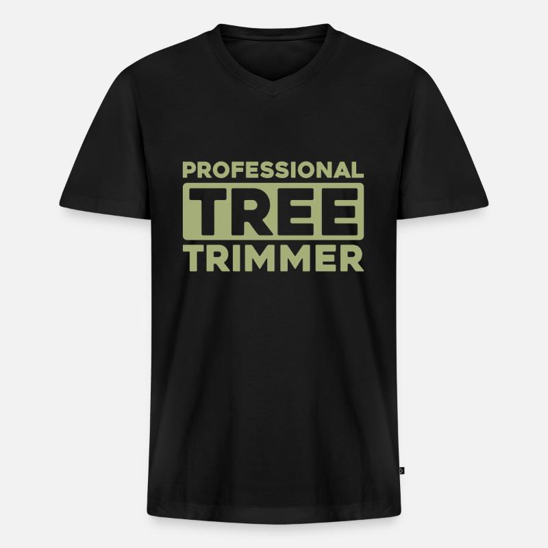 Baumschneider - Männer Premium Bio T-Shirt mit V-Ausschnitt - Schwarz