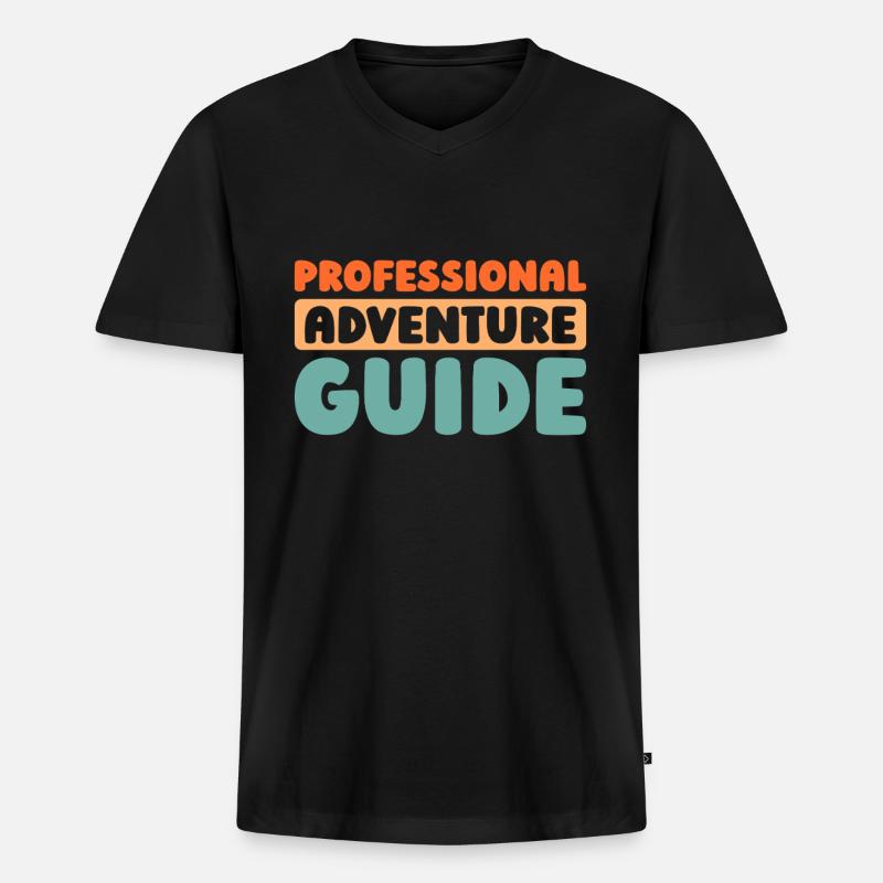 Reiseleiter - Männer Premium Bio T-Shirt mit V-Ausschnitt - Schwarz