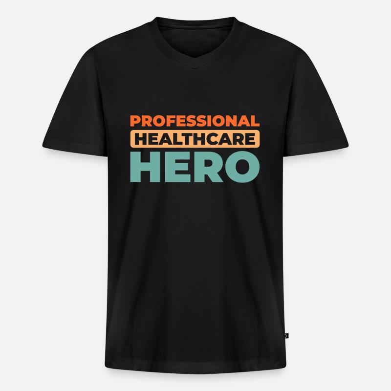Krankenschwester - Männer Premium Bio T-Shirt mit V-Ausschnitt - Schwarz